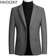 High Quality Men&#39;s Wool Suit Coat Wool Blends Casual Blazers Men Suit Top Male Solid Business Casual Mens Coats and Jackets