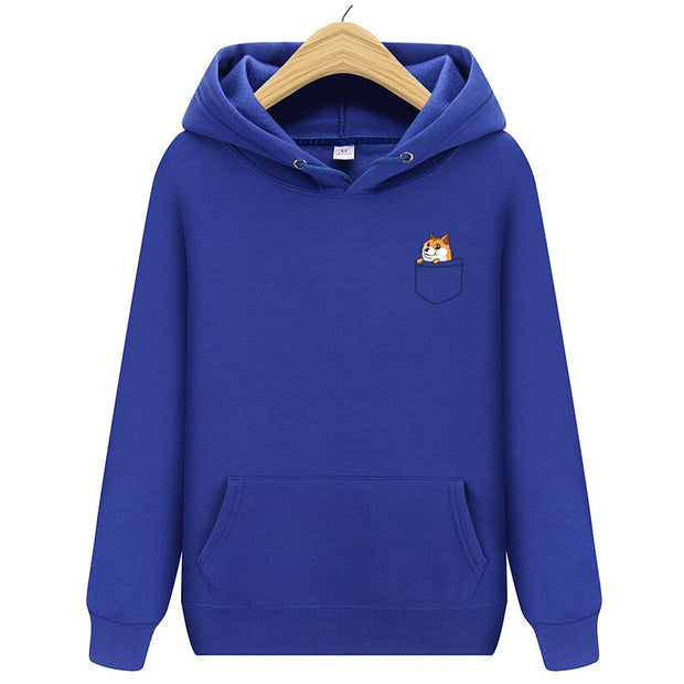2021 New Popular Men&#39;s Casual Hoodies Streetwear Pocket dog printed Sweatshirt Pullover Sportswear Male Leisure Jacket Hood