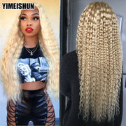 613 Blonde Lace Front Wig Curly Human Hair Wigs 13x4 HD Transparent Lace Front Human Hair Wigs Pre Plucked Remy Hair Yimeishun