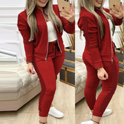 Patchwork Sequin Women&#39;s Tracksuit Zipper Long Sleeve Coat Drawstring Pants Female Sports Sets 2021 New Thin Fashion Ladies Suit