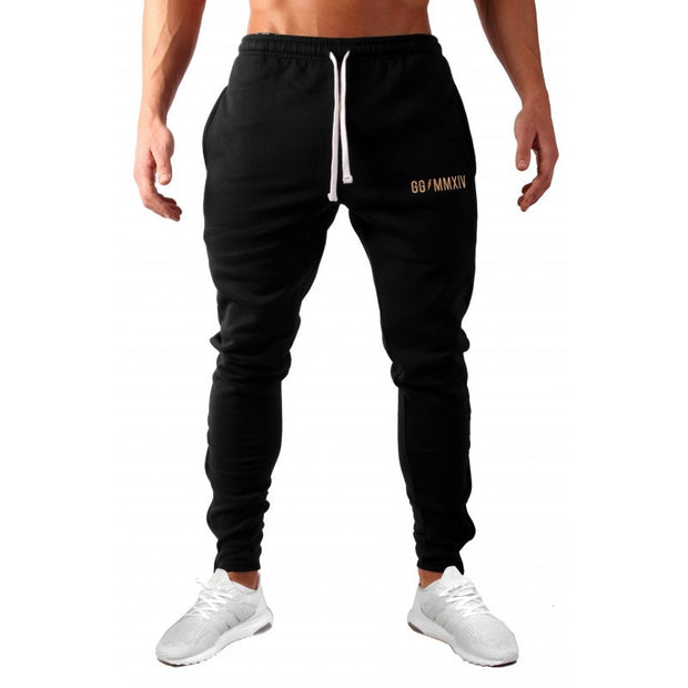 Black Joggers Sweatpants Men Cotton Print Casual Pants Gym Fitness Slim Drawstring Trousers Male Sportswear Running Track pants