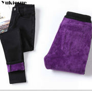 Hiver chaud jean femme 2020 taille haute décontracté velours dames Pantalon femme Pantalon Denim jean pour femmes Pantalon vêtement 40