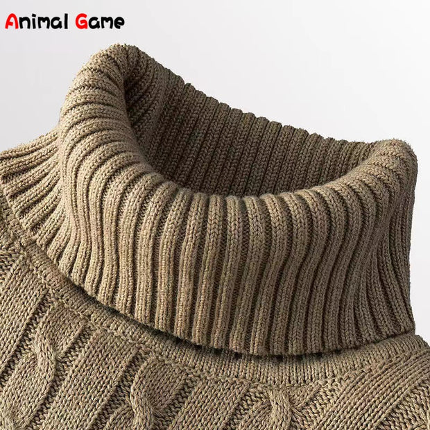 Winter Warm Turtleneck Sweater Casual Men&#39;s Rollneck Warm Knitted Sweater Keep Warm Men Jumper  Knit Woolen Sweater