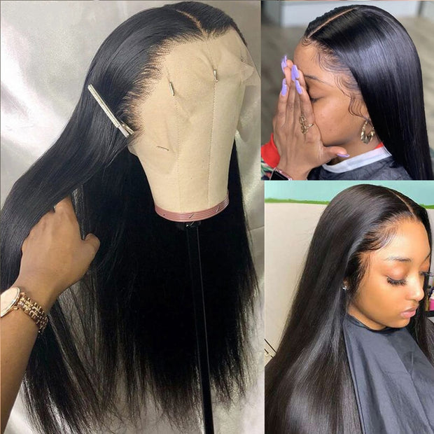 Straight Lace Front Human Hair Wigs for Women 30 40 Inch Brazilian Natural Hd Glueless Full Transparent 13x4 Lace Frontal Wig