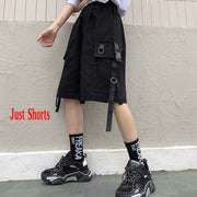 2022 Solid Men&#39;s Shorts Summer Mens Beach Shorts Ribbons Black Hip Hop Streetwear Casual Male Sportswear Shorts Homme Clothing