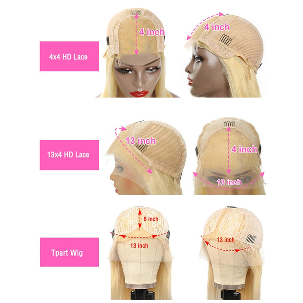 613 Blonde Lace Front Wig Curly Human Hair Wigs 13x4 HD Transparent Lace Front Human Hair Wigs Pre Plucked Remy Hair Yimeishun