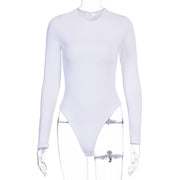 Solid Color Slim Fit Long Sleeves Base Bodysuit