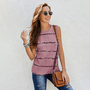 Striped Printed Amazon round Neck Pullover Vest