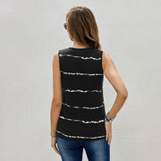 Striped Printed Amazon round Neck Pullover Vest