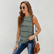 Striped Printed Amazon round Neck Pullover Vest