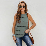 Striped Printed Amazon round Neck Pullover Vest