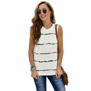 Striped Printed Amazon round Neck Pullover Vest