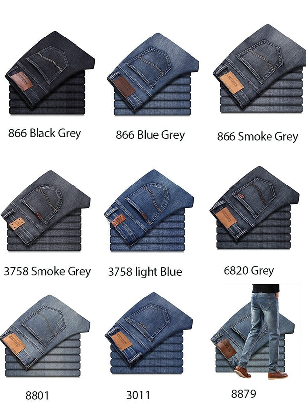 2022 SULEE  Brand Slim Fit New Men&#39;s Jeans Business Casual Elastic Comfort Straight Denim Pants Male High Quality  Trousers