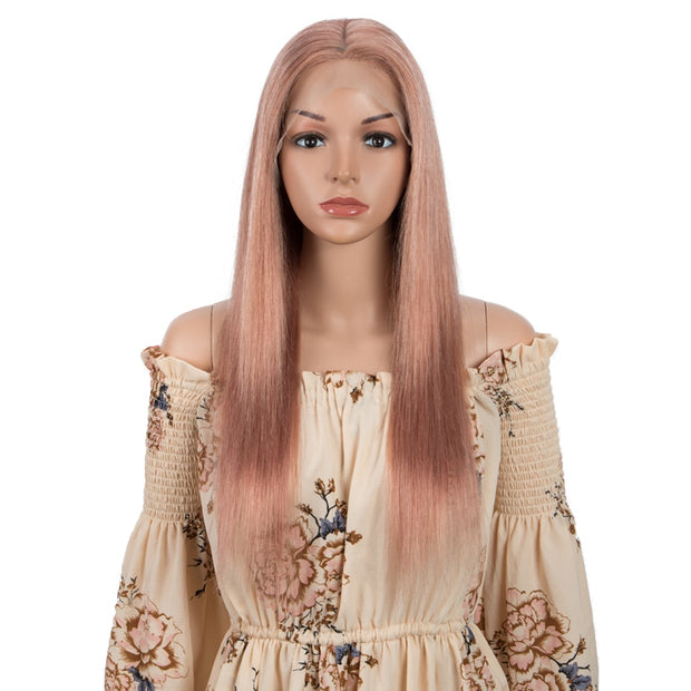 Sleek Human Hair Wigs Blonde Lace Front Wig For Women Straight Bob Wig 4X4 Lace Closure Gold Brazilian Wigs Orange Cosplay Wigs