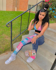 Bandana Print Women Jeans Distressed Skinny Denim Pants Flare Slim Bottoms Fitness Autumn Winter Streetwear Outfits Trousers