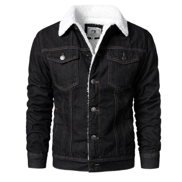 Men Light Blue Jean Jackets Casual Denim Coats New Men High Quality Wool Liner Thicker Winter Denim Jackets Warm Coats Size 6XL