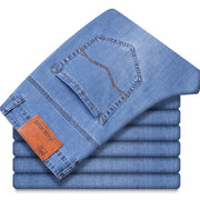 Marque 2021 nouveaux hommes mode jean affaires décontracté Stretch Slim jean classique pantalon Denim pantalon mâle noir bleu