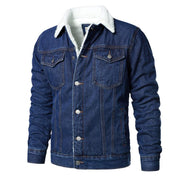 Men Light Blue Jean Jackets Casual Denim Coats New Men High Quality Wool Liner Thicker Winter Denim Jackets Warm Coats Size 6XL