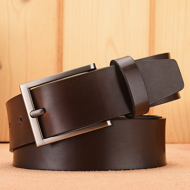 Male Genuine Leather Belts For Men&#39;s High Quality Luxury Pin Buckle Jeans Cowskin Casual Belt Business Cowboy Waistband