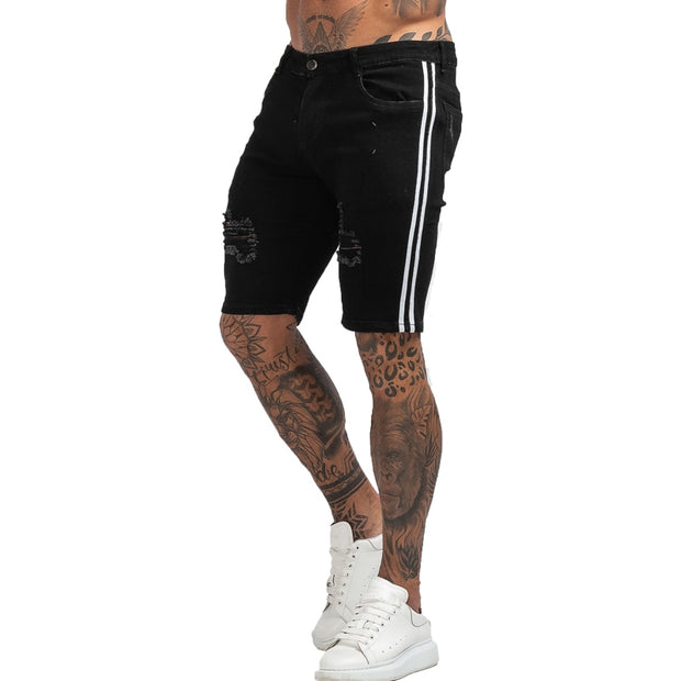 Hommes Shorts Jeans Denim Shorts Noir Taille Haute Déchiré D'été Jeans Shorts Pour Hommes Marque Plus La Taille Casual Streetwear dk03