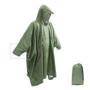 Portable Multifunctional 3 In 1 Rain Coat Hiking Camping Raincoat Poncho Mat Awning Durable Outdoor Activity Rain Gear Supplie