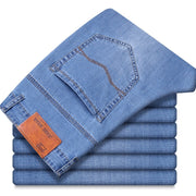 Marque 2021 nouveaux hommes mode jean affaires décontracté Stretch Slim jean classique pantalon Denim pantalon mâle noir bleu