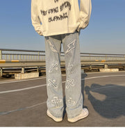 Men&#39;s jeans Neutral Wide Leg Denim Trousers Loose Straight Men Jeans asthetic Man Jeans Pants for boy Casual Baggy hip hop 2022