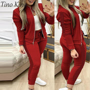 Patchwork Sequin Women&#39;s Tracksuit Zipper Long Sleeve Coat Drawstring Pants Female Sports Sets 2021 New Thin Fashion Ladies Suit