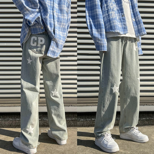 Men&#39;s jeans Neutral Wide Leg Denim Trousers Loose Straight Men Jeans asthetic Man Jeans Pants for boy Casual Baggy hip hop 2022