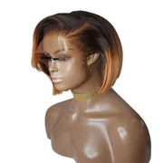Short Pixie Wig Bob Cut Wig Straight Human Hair Wigs  T Part Cheap Transparent Wig For Women Preplucked Natural Hairline Wig