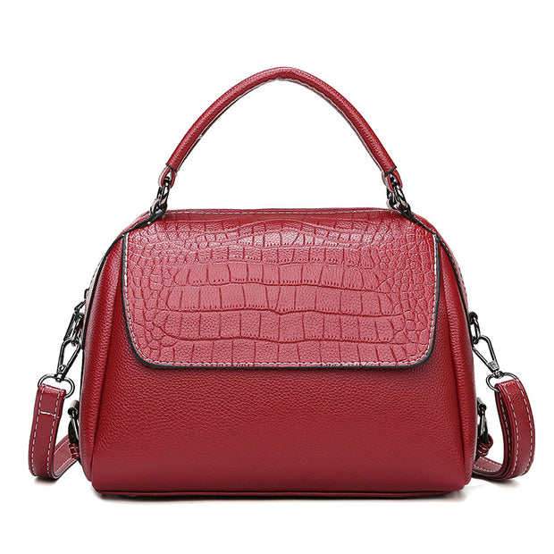 Crocodile Pattern Flap Handbag