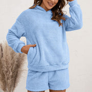 Casual Loungewear Double-sided Plush Two-piece Set Women