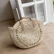 Casual Hollow Out Large Capacity Handbag Totes Handmade Straw Shoulder Bags For Women Big Travel Beach Bag Pack