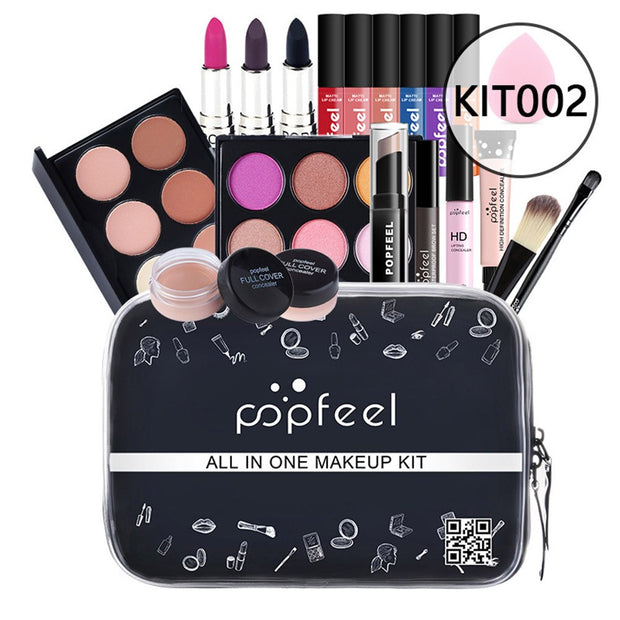 ALL IN ONE Makeup Kit Eyeshadow Eyeliner Foundation Cream Makeup Bag Concealer Lipstick Brush Make Up Kit With Makeup Bag