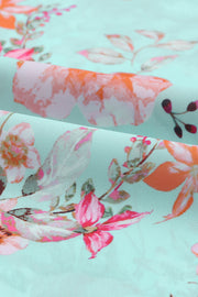 Summer Lover Floral Puff Sleeve Round Neck Blouse