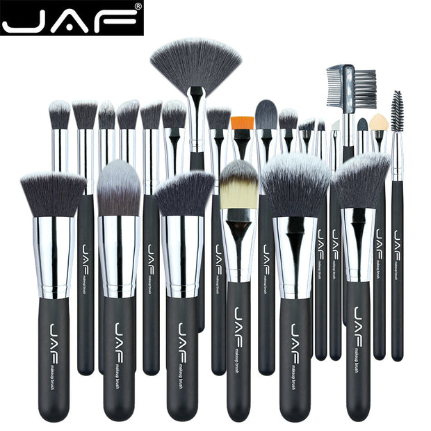 JAF 24pcs Makeup Brushes Tools 100% Vegan Make Up Artist Kit Brushes for Makeup Professional Brush Set #J2425yc-B