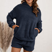 Casual Loungewear Double-sided Plush Two-piece Set Women