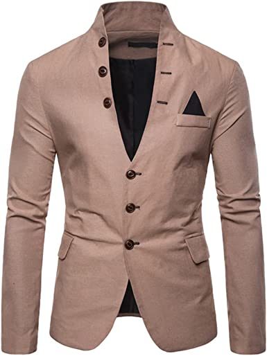 Men's Suit Jacket Casual Slim Fit Coat Lightweight Business Daily Blazers Formal Solid Color Dress Coats