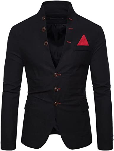 Men's Suit Jacket Casual Slim Fit Coat Lightweight Business Daily Blazers Formal Solid Color Dress Coats