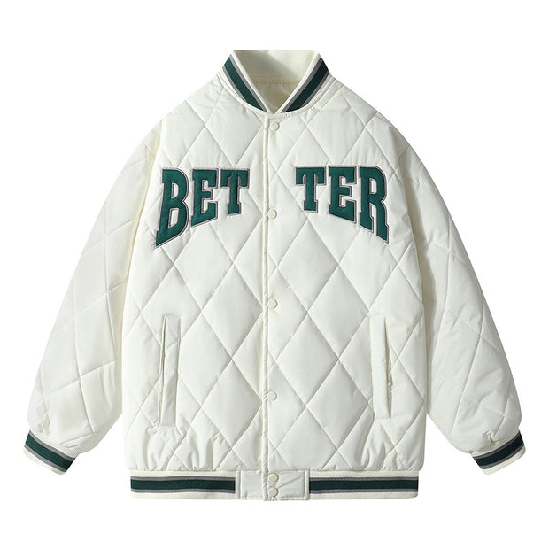 Men Baseball Stand -up Collar Winter Cotton Coat Jacket