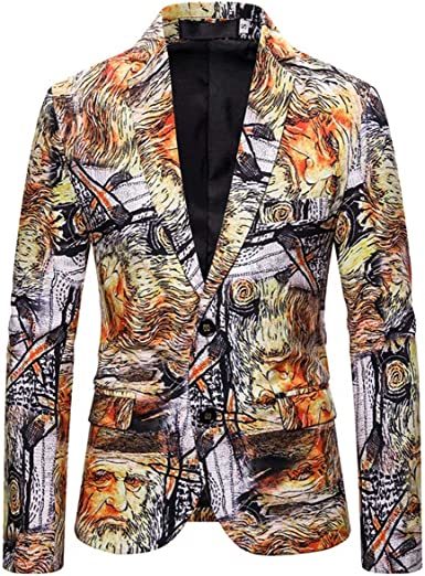 Men's Dress Floral Suit Blazer Luxury Dress Notched Lapel Jacket Stylish Tux Two Button Elegant Prom Coat